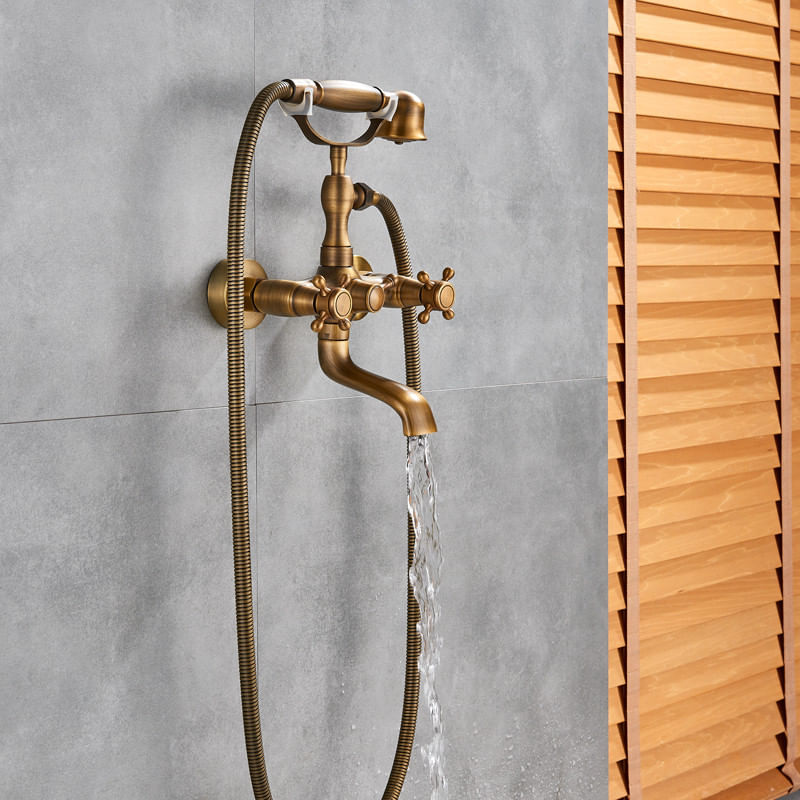 Casa si Gradina - Sanitare - Lavoar baie si accesorii - Baterii sanitare - Baterie cada, Blackswan, Tip M39, model bronz antichizat, dimensiune 18 cm - Infinity.ro
