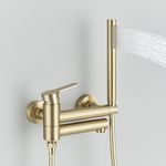 Casa si Gradina - Sanitare - Lavoar baie si accesorii - Baterii sanitare - Baterie cada, Blackswan, Tip M96, model auriu mat, cu pipa mobila, dimensiune 19.5 cm - Infinity.ro