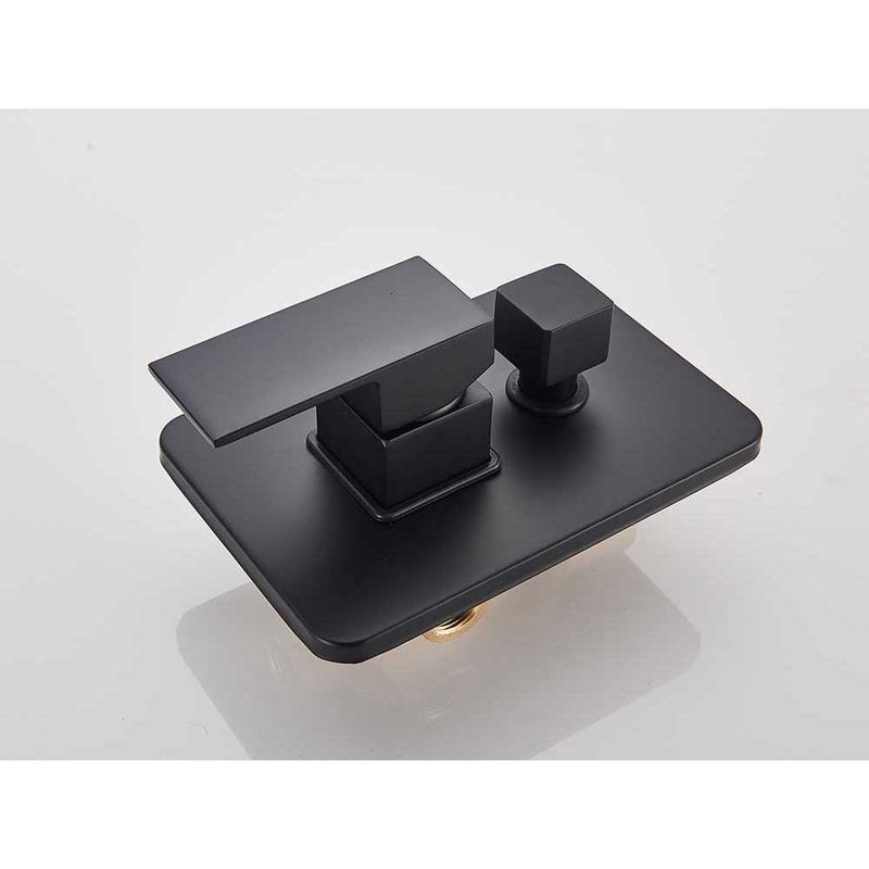Casa si Gradina - Sanitare - Lavoar baie si accesorii - Baterii sanitare - Baterie cada, Blackswan, Tip M77, model negru mat tip cascada, dimensiune 18 cm - Infinity.ro