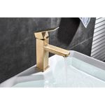 Casa si Gradina - Sanitare - Lavoar baie si accesorii - Baterii sanitare - Baterie chiuveta baie, Blackswan, Tip M107, model auriu scurt, dimensiune 18.5 cm - Infinity.ro