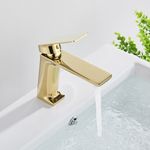 Casa si Gradina - Sanitare - Lavoar baie si accesorii - Baterii sanitare - Baterie chiuveta baie, Blackswan, Tip M118, model auriu lucios, dimensiune 16 cm - Infinity.ro