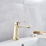 Casa si Gradina - Sanitare - Lavoar baie si accesorii - Baterii sanitare - Baterie chiuveta baie, Blackswan, Tip M118, model auriu lucios, dimensiune 16 cm - Infinity.ro
