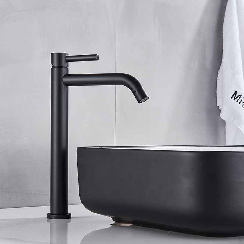 Casa si Gradina - Sanitare - Lavoar baie si accesorii - Baterii sanitare - Baterie chiuveta baie, Blackswan, Tip M139, model negru mat, dimensiune 30.6 cm - Infinity.ro