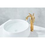 Casa si Gradina - Sanitare - Lavoar baie si accesorii - Baterii sanitare - Baterie chiuveta baie, Blackswan, Tip M135, model auriu Lebada, dimensiune 29 cm - Infinity.ro
