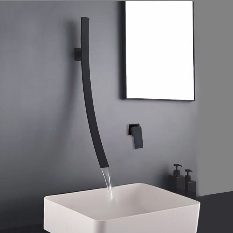 Casa si Gradina - Sanitare - Lavoar baie si accesorii - Baterii sanitare - Baterie chiuveta baie, Blackswan, Tip M18, model negru mat, dimensiune 70 cm - Infinity.ro