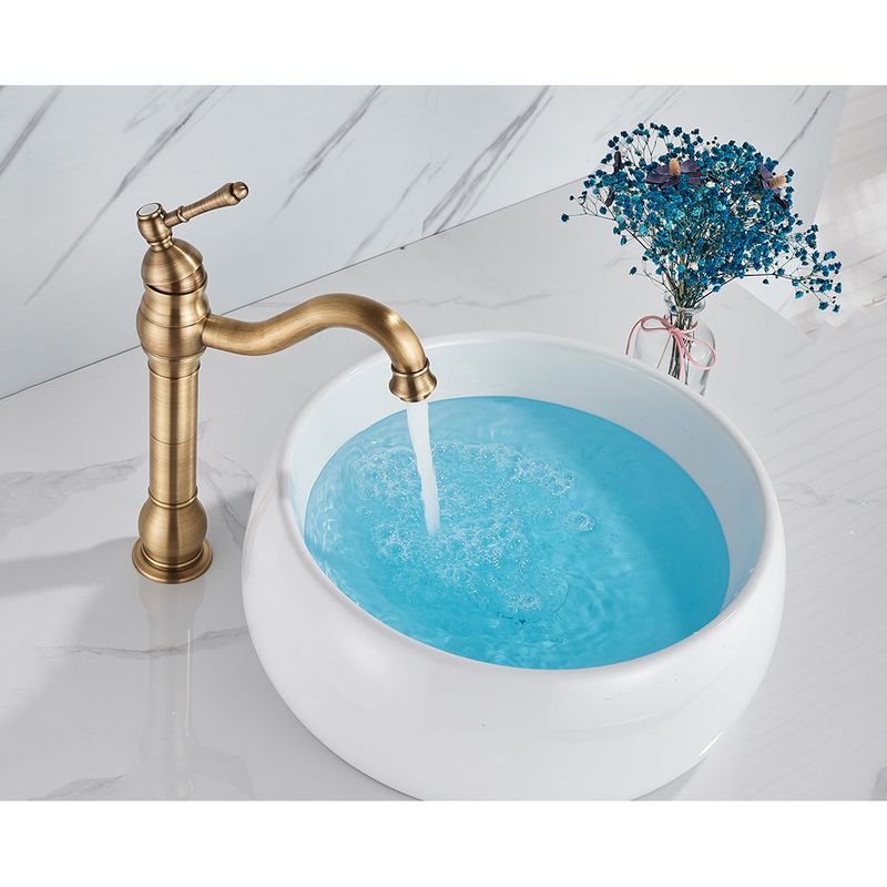 Casa si Gradina - Sanitare - Lavoar baie si accesorii - Baterii sanitare - Baterie chiuveta baie, Blackswan, Tip M152, model bronz antichizat lung, dimensiune 32.5 cm - Infinity.ro
