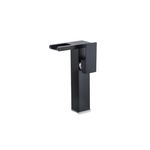 Casa si Gradina - Sanitare - Lavoar baie si accesorii - Baterii sanitare - Baterie chiuveta baie, Blackswan, Tip M187, model negru inalt cu pipa tip cascada si LED, dimensiune 24 cm - Infinity.ro