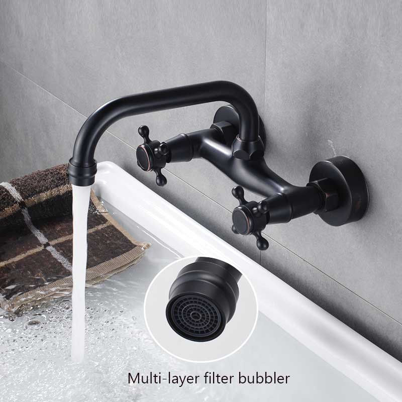 Casa si Gradina - Sanitare - Lavoar baie si accesorii - Baterii sanitare - Baterie chiuveta baie, Blackswan, Tip M143, model negru antichizat, dimensiune 21 cm - Infinity.ro