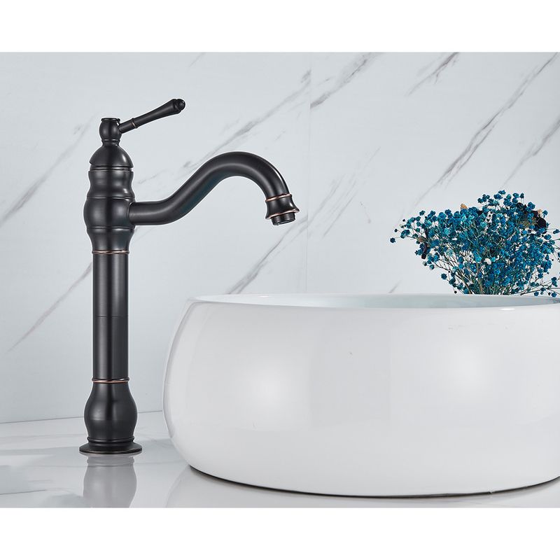Casa si Gradina - Sanitare - Lavoar baie si accesorii - Baterii sanitare - Baterie chiuveta baie, Blackswan, Tip M153, model negru antichizat lung, dimensiune 32.5 cm - Infinity.ro