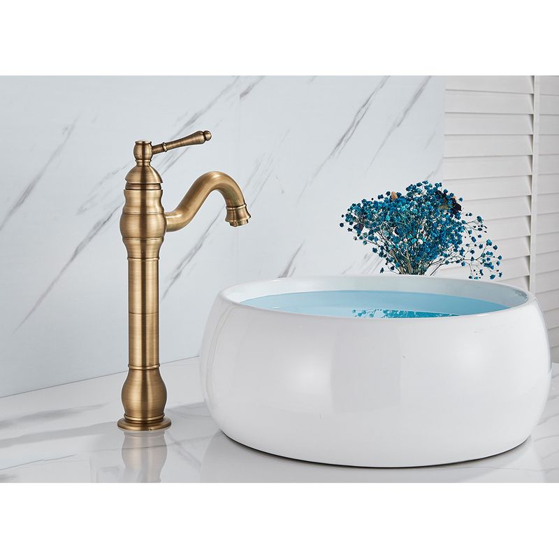 Casa si Gradina - Sanitare - Lavoar baie si accesorii - Baterii sanitare - Baterie chiuveta baie, Blackswan, Tip M152, model bronz antichizat lung, dimensiune 32.5 cm - Infinity.ro