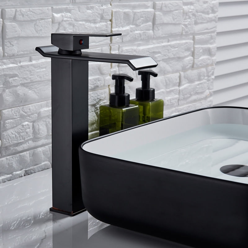 Casa si Gradina - Sanitare - Lavoar baie si accesorii - Baterii sanitare - Baterie chiuveta baie, Blackswan, Tip M114, model negru mat, dimensiune 30.6 cm - Infinity.ro