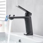 Casa si Gradina - Sanitare - Lavoar baie si accesorii - Baterii sanitare - Baterie chiuveta baie, Blackswan, Tip M117, model negru mat, dimensiune 16 cm - Infinity.ro