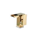 Casa si Gradina - Sanitare - Lavoar baie si accesorii - Baterii sanitare - Baterie chiuveta baie, Blackswan, Tip M191, model auriu/ crom scurt cu pipa tip cascada si LED, dimensiune 12.5 cm - Infinity.ro