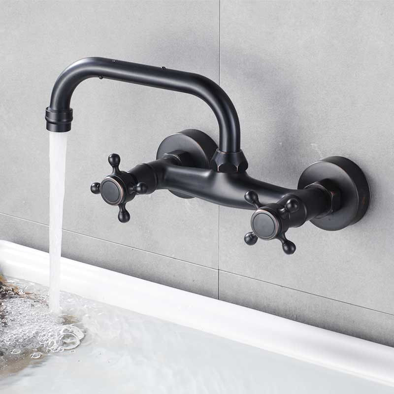 Casa si Gradina - Sanitare - Lavoar baie si accesorii - Baterii sanitare - Baterie chiuveta baie, Blackswan, Tip M143, model negru antichizat, dimensiune 21 cm - Infinity.ro