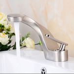 Casa si Gradina - Sanitare - Lavoar baie si accesorii - Baterii sanitare - Baterie chiuveta baie, Blackswan, Tip M16, model nichel mat, dimensiune 14.5 cm - Infinity.ro