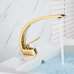 Casa si Gradina - Sanitare - Lavoar baie si accesorii - Baterii sanitare - Baterie chiuveta baie, Blackswan, Tip M174, model auriu, dimensiune 22 cm - Infinity.ro