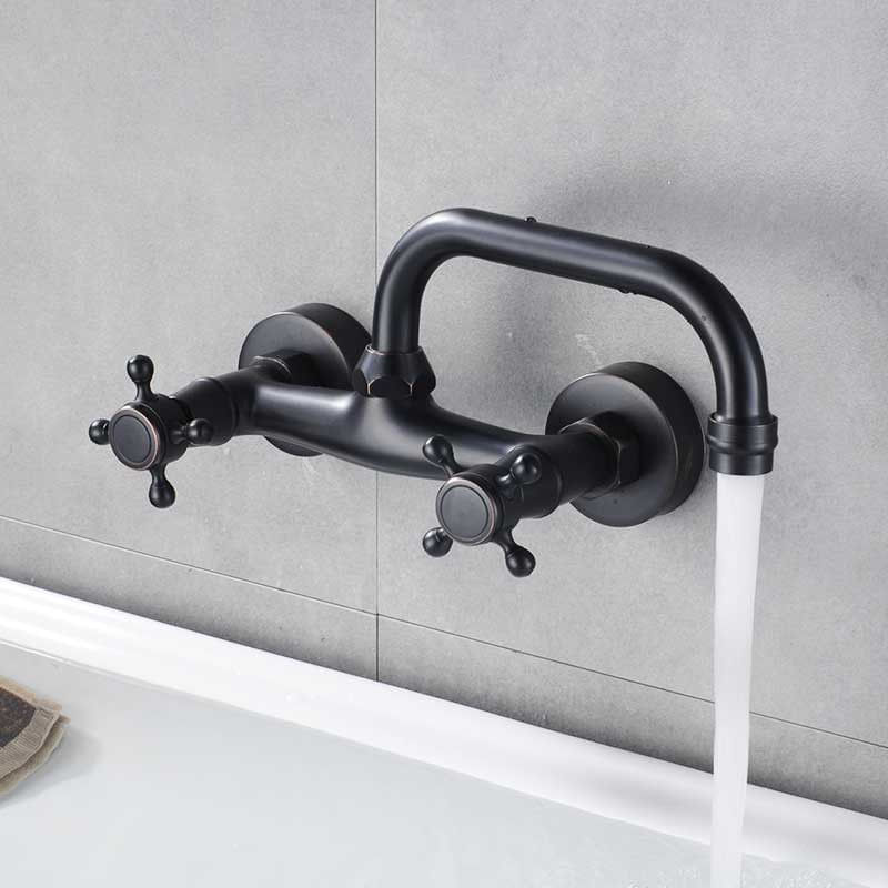 Casa si Gradina - Sanitare - Lavoar baie si accesorii - Baterii sanitare - Baterie chiuveta baie, Blackswan, Tip M143, model negru antichizat, dimensiune 21 cm - Infinity.ro