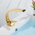 Casa si Gradina - Sanitare - Lavoar baie si accesorii - Baterii sanitare - Baterie chiuveta baie, Blackswan, Tip M174, model auriu, dimensiune 22 cm - Infinity.ro