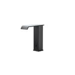 Casa si Gradina - Sanitare - Lavoar baie si accesorii - Baterii sanitare - Baterie chiuveta baie, Blackswan, Tip M181, model negru cu pipa tip cascada si senzor, dimensiune 17.5 cm - Infinity.ro