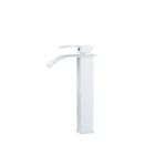 Casa si Gradina - Sanitare - Lavoar baie si accesorii - Baterii sanitare - Baterie chiuveta baie, Blackswan, Tip M161, model alb mat cu pipa tip cascada, dimensiune 25 cm - Infinity.ro