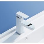 Casa si Gradina - Sanitare - Lavoar baie si accesorii - Baterii sanitare - Baterie chiuveta baie, Blackswan, Tip M211, model alb, cu afisaj LCD, dimensiune 17.5 cm - Infinity.ro