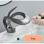 Casa si Gradina - Sanitare - Lavoar baie si accesorii - Baterii sanitare - Baterie chiuveta baie, Blackswan, Tip M216, model gri antracit cu pipa tip cascada, dimensiune 15 cm - Infinity.ro