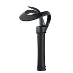 Casa si Gradina - Sanitare - Lavoar baie si accesorii - Baterii sanitare - Baterie chiuveta baie, Blackswan, Tip M217, model negru cu pipa tip cascada si montare pe blat, dimensiune 34 cm - Infinity.ro