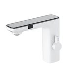 Casa si Gradina - Sanitare - Lavoar baie si accesorii - Baterii sanitare - Baterie chiuveta baie, Blackswan, Tip M225, model alb, cu afisaj LCD si senzor, dimensiune 18 cm - Infinity.ro