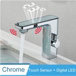 Casa si Gradina - Sanitare - Lavoar baie si accesorii - Baterii sanitare - Baterie chiuveta baie, Blackswan, Tip M224, model crom, cu afisaj LCD si senzor, dimensiune 18 cm - Infinity.ro