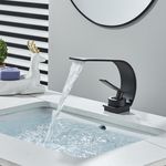 Casa si Gradina - Sanitare - Lavoar baie si accesorii - Baterii sanitare - Baterie chiuveta baie, Blackswan, Tip M247, model negru mat Waves, dimensiune 20 cm - Infinity.ro