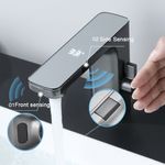 Casa si Gradina - Sanitare - Lavoar baie si accesorii - Baterii sanitare - Baterie chiuveta baie, Blackswan, Tip M226, model gri antracit, cu afisaj LCD si senzor, dimensiune 18 cm - Infinity.ro