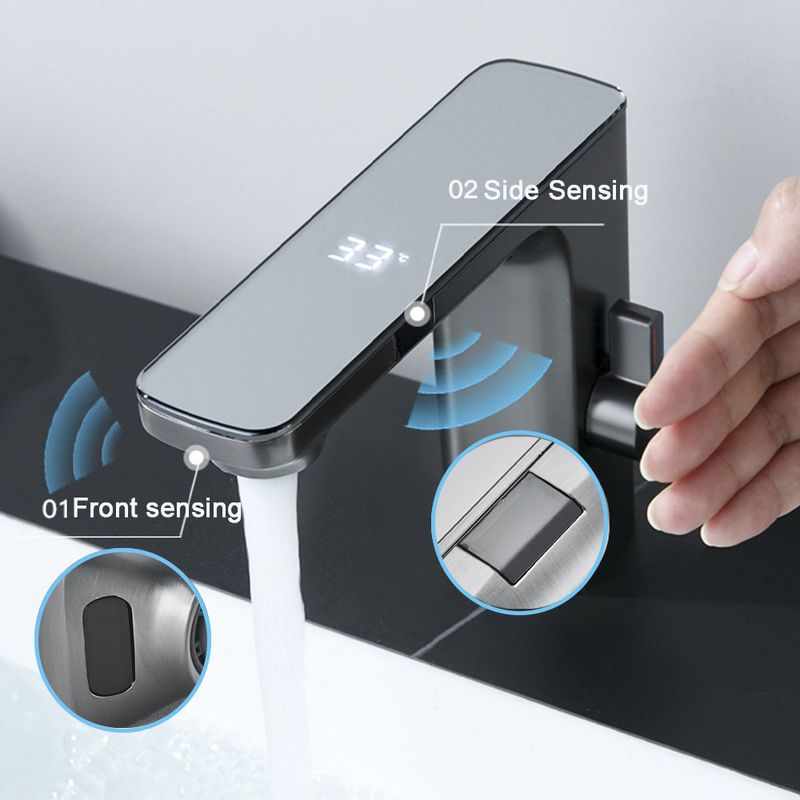 Casa si Gradina - Sanitare - Lavoar baie si accesorii - Baterii sanitare - Baterie chiuveta baie, Blackswan, Tip M226, model gri antracit, cu afisaj LCD si senzor, dimensiune 18 cm - Infinity.ro
