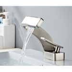 Casa si Gradina - Sanitare - Lavoar baie si accesorii - Baterii sanitare - Baterie chiuveta baie, Blackswan, Tip M205, model nichel cu pipa tip cascada, dimensiune 15 cm - Infinity.ro