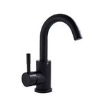 Casa si Gradina - Sanitare - Lavoar baie si accesorii - Baterii sanitare - Baterie chiuveta baie, Blackswan, Tip M234, model negru mat rotund, dimensiune 23.5 cm - Infinity.ro