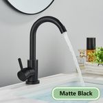 Casa si Gradina - Sanitare - Lavoar baie si accesorii - Baterii sanitare - Baterie chiuveta baie, Blackswan, Tip M234, model negru mat rotund, dimensiune 23.5 cm - Infinity.ro