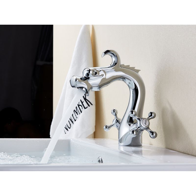 Casa si Gradina - Sanitare - Lavoar baie si accesorii - Baterii sanitare - Baterie chiuveta baie, Blackswan, Tip M267 Dragon, model crom, dimensiune 20 cm - Infinity.ro