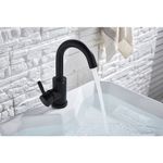 Casa si Gradina - Sanitare - Lavoar baie si accesorii - Baterii sanitare - Baterie chiuveta baie, Blackswan, Tip M234, model negru mat rotund, dimensiune 23.5 cm - Infinity.ro