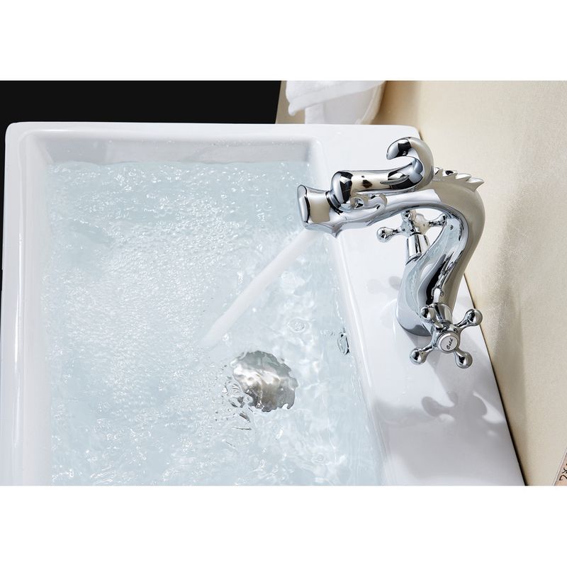 Casa si Gradina - Sanitare - Lavoar baie si accesorii - Baterii sanitare - Baterie chiuveta baie, Blackswan, Tip M267 Dragon, model crom, dimensiune 20 cm - Infinity.ro