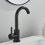 Casa si Gradina - Sanitare - Lavoar baie si accesorii - Baterii sanitare - Baterie chiuveta baie, Blackswan, Tip M234, model negru mat rotund, dimensiune 23.5 cm - Infinity.ro