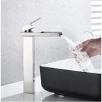 Casa si Gradina - Sanitare - Lavoar baie si accesorii - Baterii sanitare - Baterie chiuveta baie, Blackswan, Tip Cascada M33, model nichel, dimensiune 31.5 cm - Infinity.ro