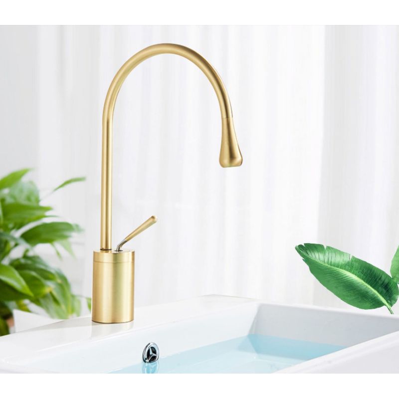 Casa si Gradina - Sanitare - Lavoar baie si accesorii - Baterii sanitare - Baterie chiuveta baie, Blackswan, Tip M64, model auriu mat, dimensiune 36 cm - Infinity.ro