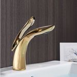 Casa si Gradina - Sanitare - Lavoar baie si accesorii - Baterii sanitare - Baterie chiuveta baie, Blackswan, Tip M88, model auriu lucios, dimensiune 20 cm - Infinity.ro