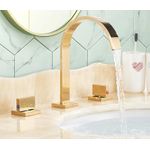 Casa si Gradina - Sanitare - Lavoar baie si accesorii - Baterii sanitare - Baterie chiuveta baie, Blackswan, Tip M60, model auriu, dimensiune 24 cm - Infinity.ro