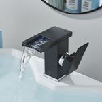 Casa si Gradina - Sanitare - Lavoar baie si accesorii - Baterii sanitare - Baterie chiuveta baie, Blackswan, Tip M173, model negru mat cu LED, dimensiune 12.5 cm - Infinity.ro