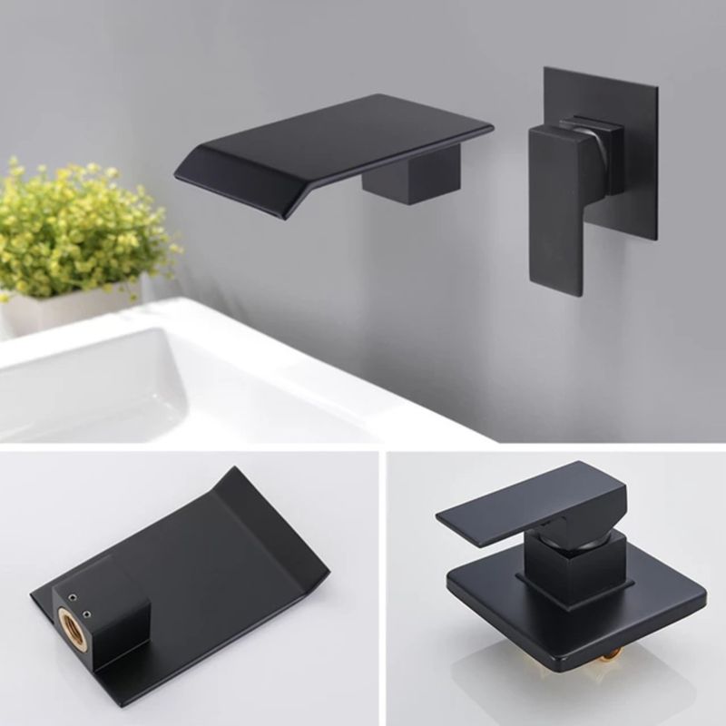 Casa si Gradina - Sanitare - Lavoar baie si accesorii - Baterii sanitare - Baterie chiuveta baie, Blackswan, Tip Cascada M77, model negru mat, dimensiune 16.5 cm - Infinity.ro