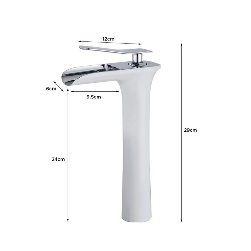 Casa si Gradina - Sanitare - Lavoar baie si accesorii - Baterii sanitare - Baterie chiuveta baie, Blackswan, Tip Cascada M56, model alb/crom, dimensiune 29 cm - Infinity.ro