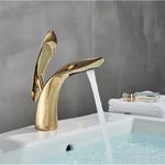 Casa si Gradina - Sanitare - Lavoar baie si accesorii - Baterii sanitare - Baterie chiuveta baie, Blackswan, Tip M88, model auriu lucios, dimensiune 20 cm - Infinity.ro