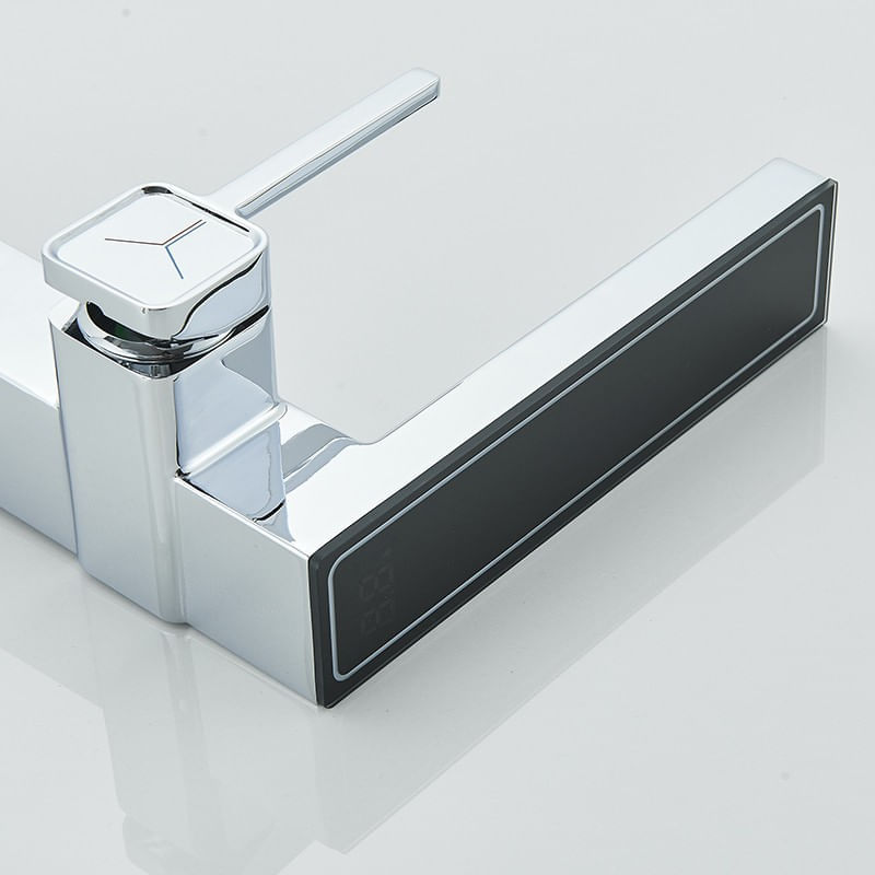 Casa si Gradina - Sanitare - Lavoar baie si accesorii - Baterii sanitare - Baterie chiuveta baie, Blackswan, Tip M342, model crom, cu display digital, dimensiune 20.3 cm - Infinity.ro