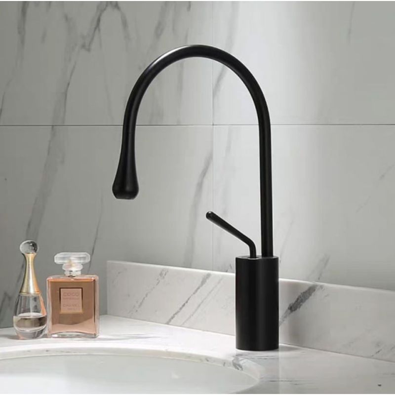 Casa si Gradina - Sanitare - Lavoar baie si accesorii - Baterii sanitare - Baterie chiuveta baie, Blackswan, Tip M66, model negru mat, dimensiune 39 cm - Infinity.ro