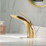 Casa si Gradina - Sanitare - Lavoar baie si accesorii - Baterii sanitare - Baterie chiuveta baie, Blackswan, Tip M88, model auriu lucios, dimensiune 20 cm - Infinity.ro